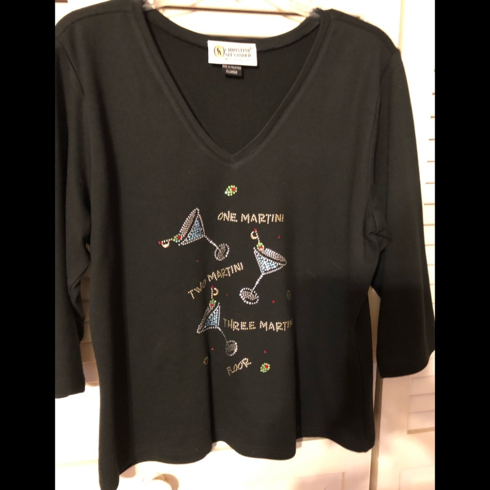 Black bedazzled top